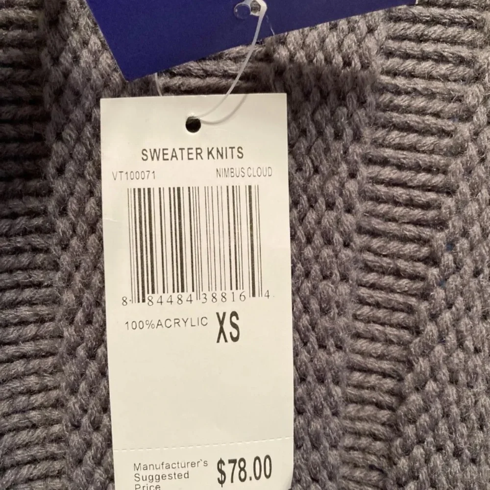 Women’s Gray Cable Knit Cardigan with Dolman Sleeve Size XS